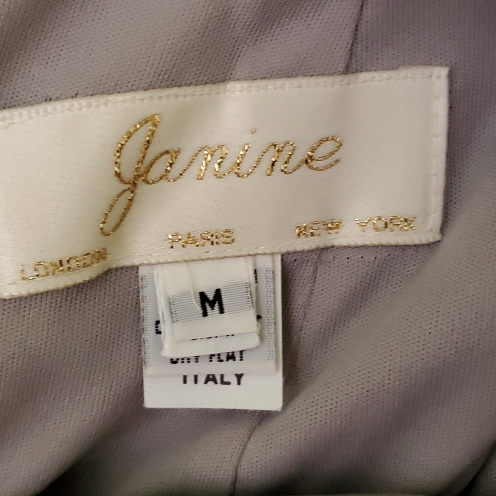 Vintage Skirt Suit Janine Suit New Old Stock Medium Silver velvet Blazer skirt - Picture 13 of 14